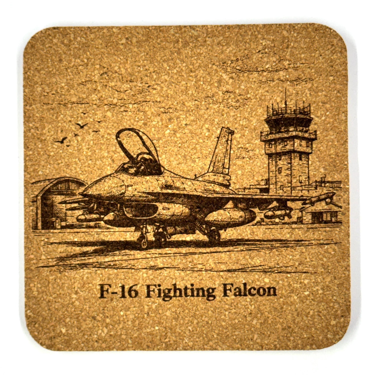 F-16 Fighting Falcon Cork Coaster Aviation Art