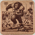 Bigfoot Football Cork Coaster – Sasquatch Running Back Sports Art