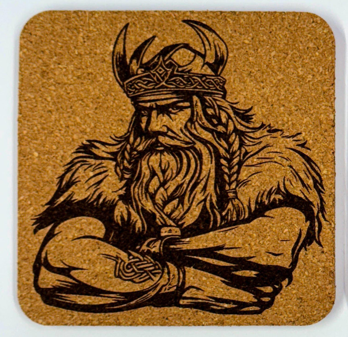 Viking with Folded Arms – Cork Coaster