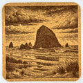Cannon Beach Haystack Rock Cork Coaster – Oregon Coast Pacific Northwest Art