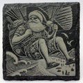 Parachuting Santa Slate Coaster – Action Santa Tropical Holiday Humor