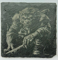 Half Orc Warrior Slate Coaster – Fierce Fantasy Engraved Stone Coaster