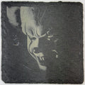 Menacing Clown Face Slate Coaster – Dark Circus Horror Art