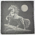 Rearing Stallion Slate Coaster – Moonlit Western Art