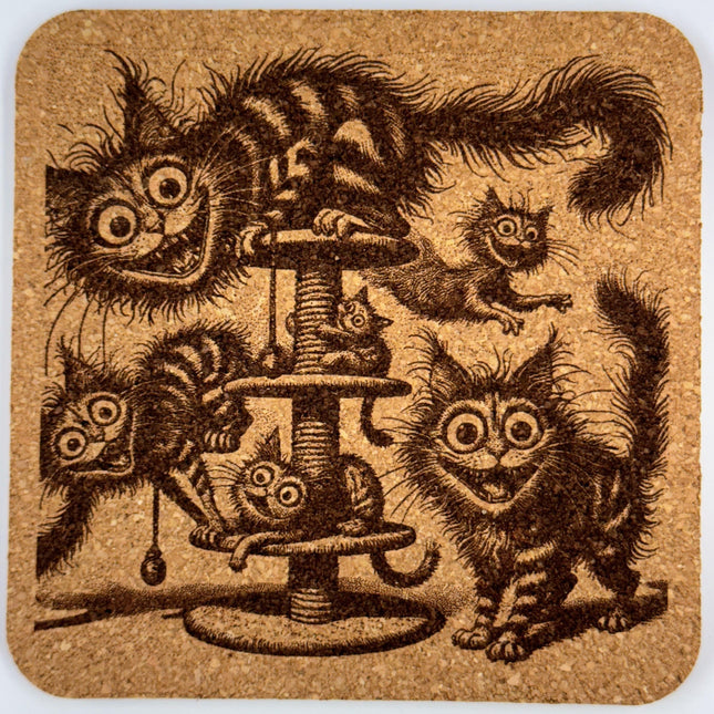 Catnip Cats – Tower of Cat-tastrophe Cheshire Coaster