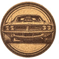 Classic American Muscle Car – Laser Engraved Round Cork Coaster