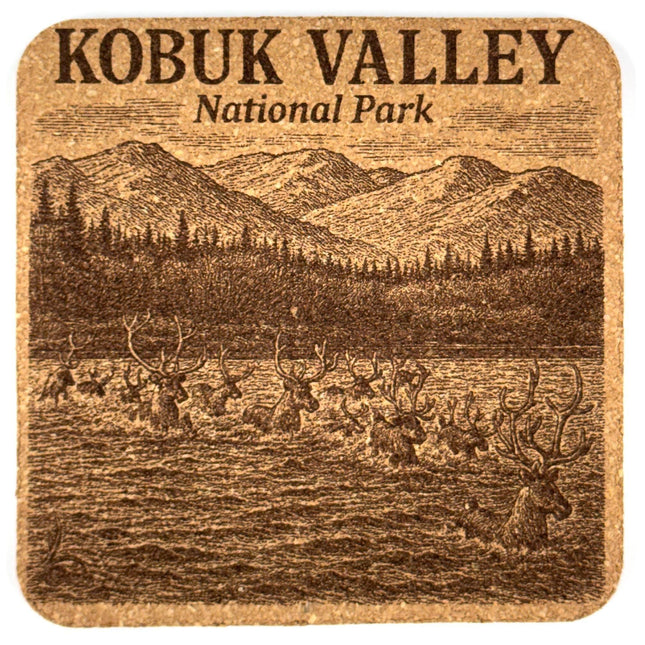 Kobuk Valley National Park Cork Coaster – Arctic Wilderness Art