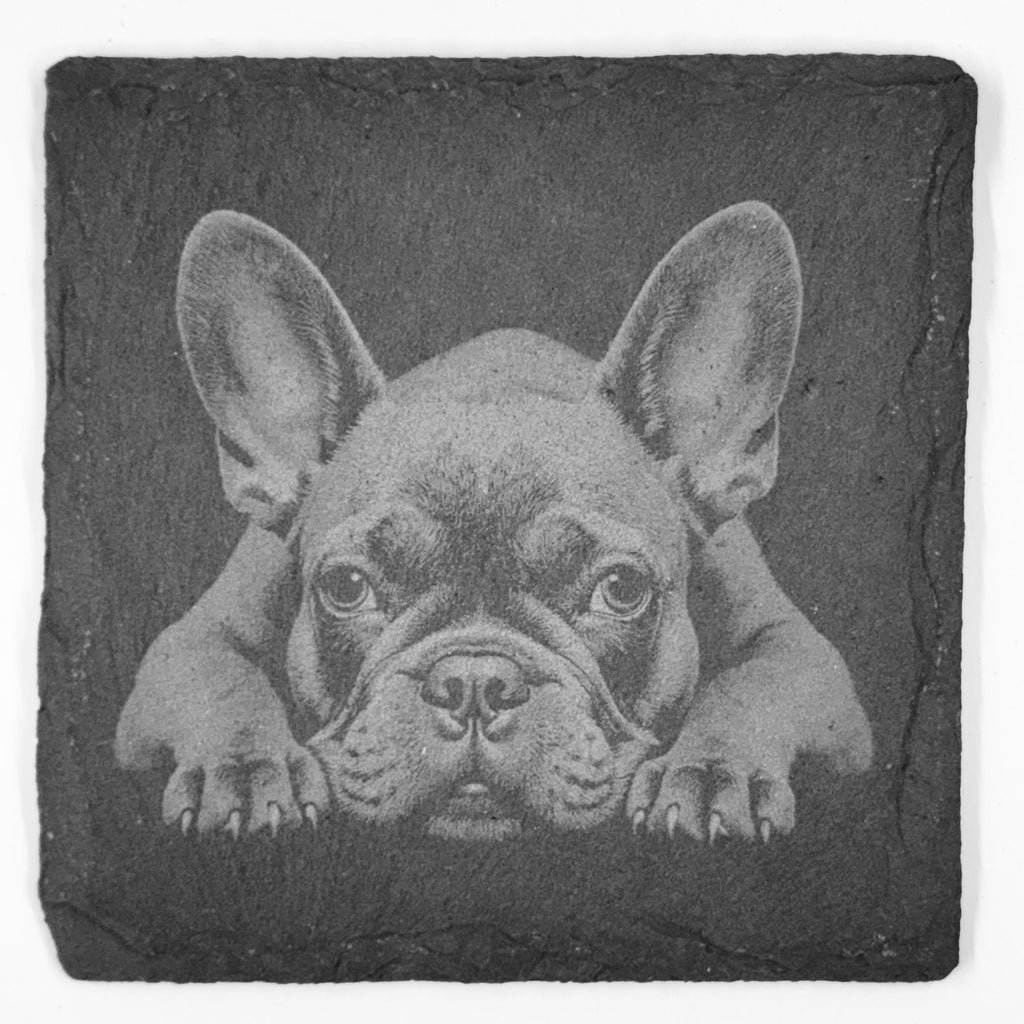 French Bulldog Dog Slate Coaster – Compact Charm Portrait