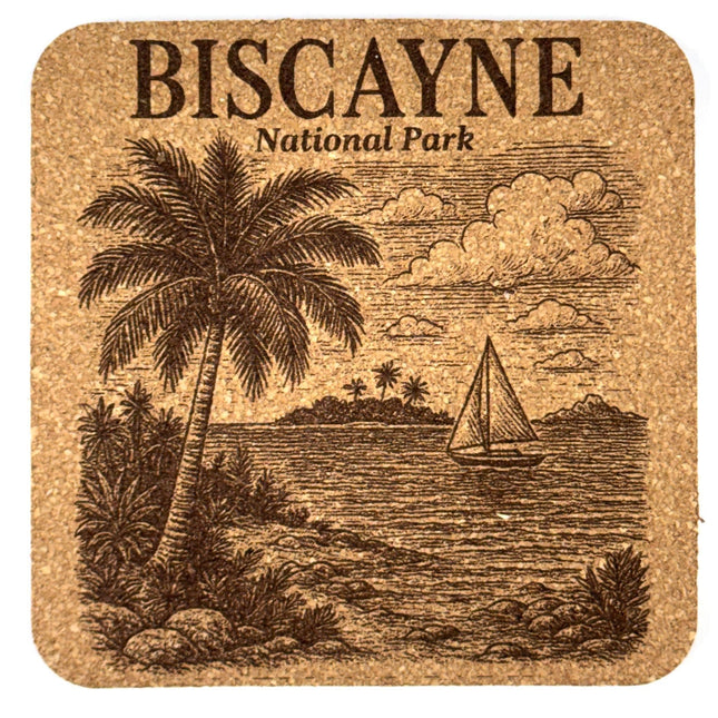 Biscayne National Park Cork Coaster – Florida Coastal & Island Scene
