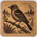 Western Tanager with Mount Hood – Pacific Northwest Bird Cork Coaster