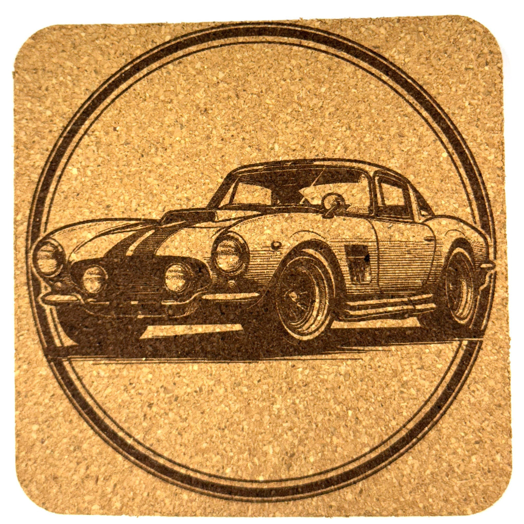 Classic Racing Sports Car – Laser Engraved Cork Coaster