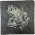 Wild Splash Fish Slate Coaster – Lake Life Engraved Stone