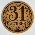 31 October Halloween Cork Coaster Spooky Decor