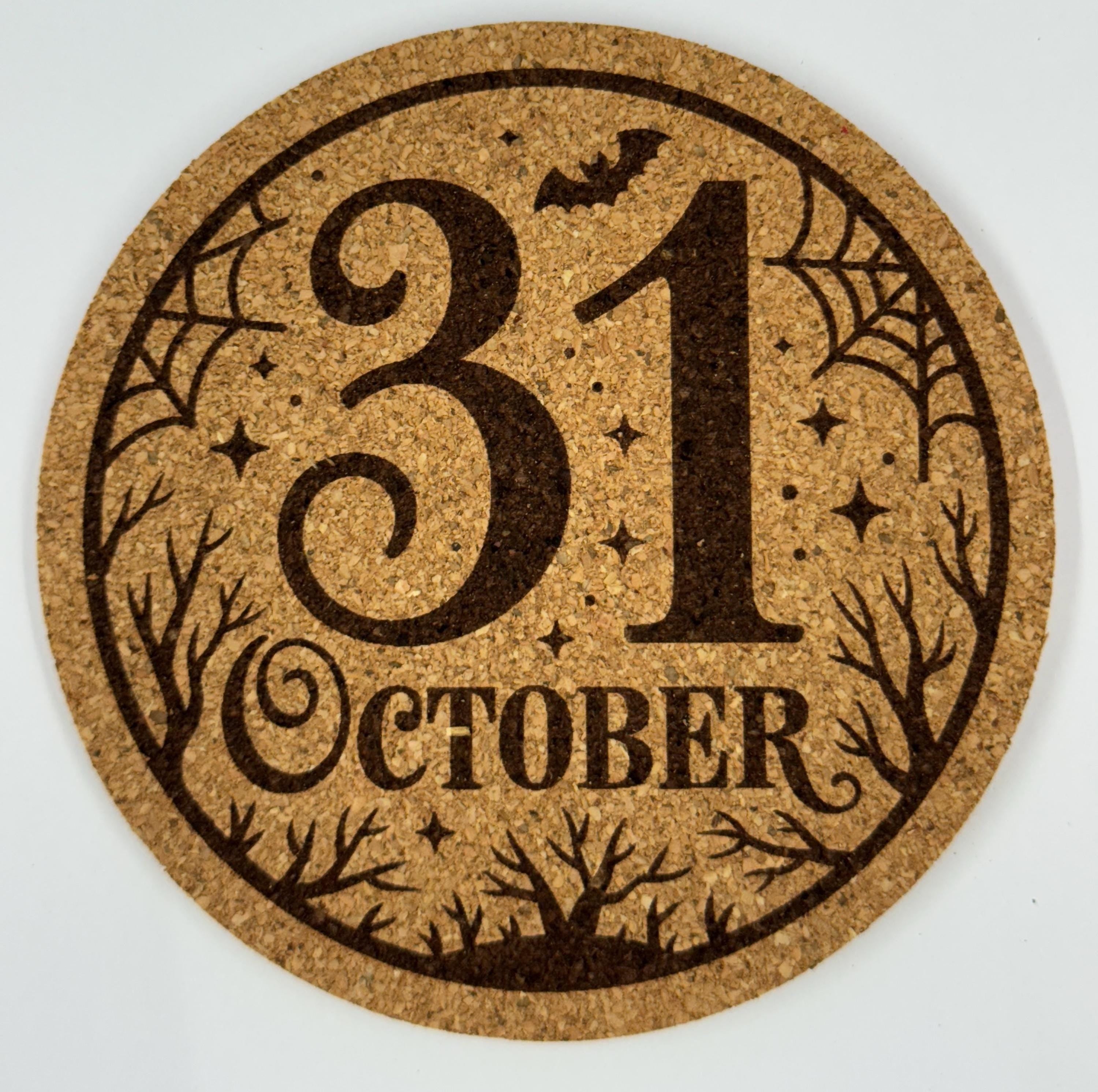31 October Halloween Cork Coaster Spooky Decor
