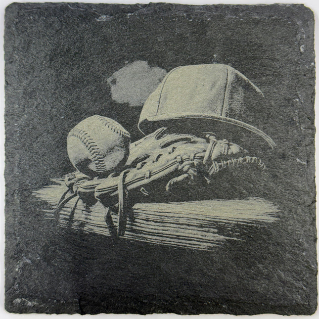 Baseball Gear Still Life – Dugout Slate Coaster
