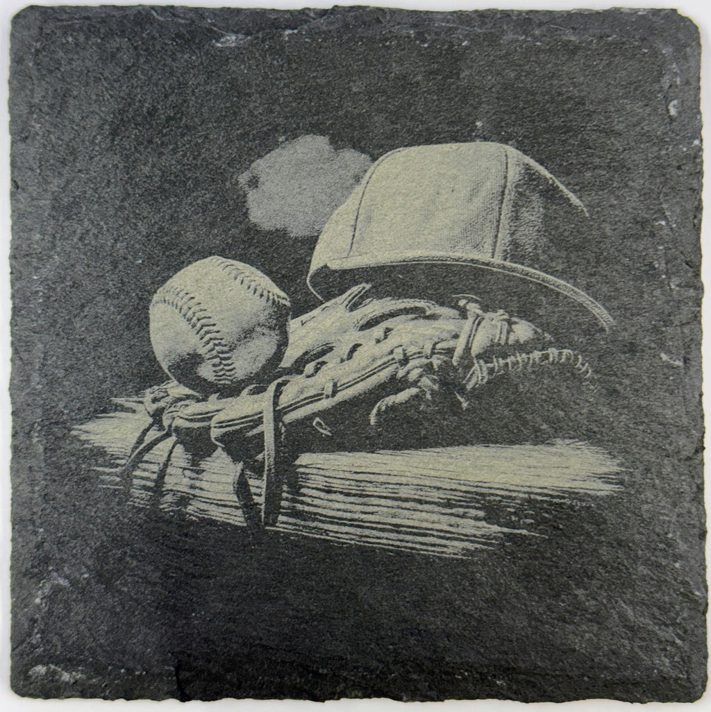 Baseball Gear Still Life – Dugout Slate Coaster