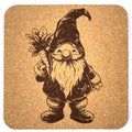 Happy Harvest Gnome with Carrot – Whimsical Garden Cork Coaster