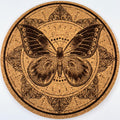 Art Nouveau Butterfly Mandala – Decorative Cork Coaster