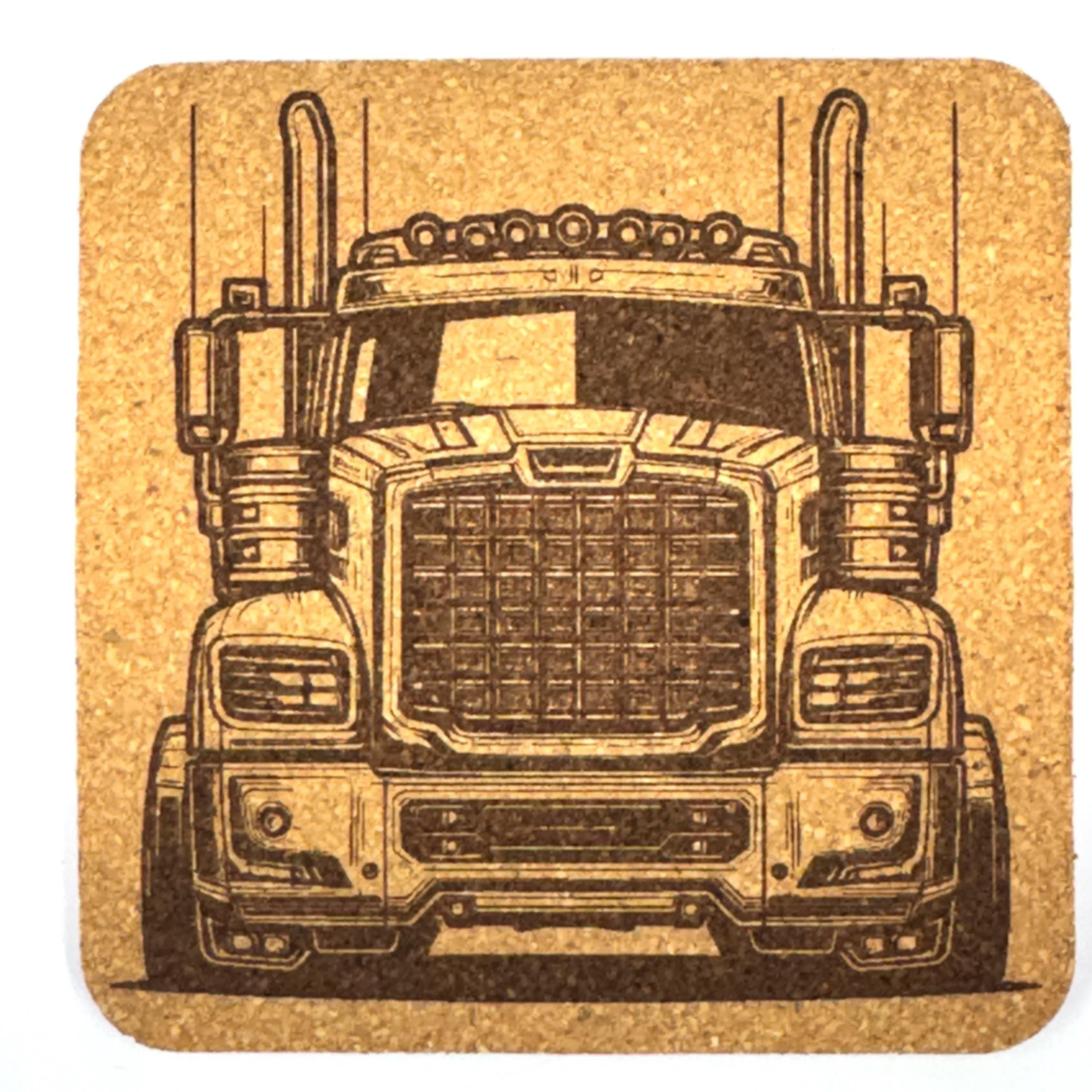 Built Like a Freight Train – Heavy Duty Diesel Truck Cork Coaster