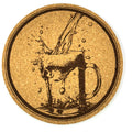 The Perfect Beer Pour Cork Coaster with Frothy Mug Splash Design
