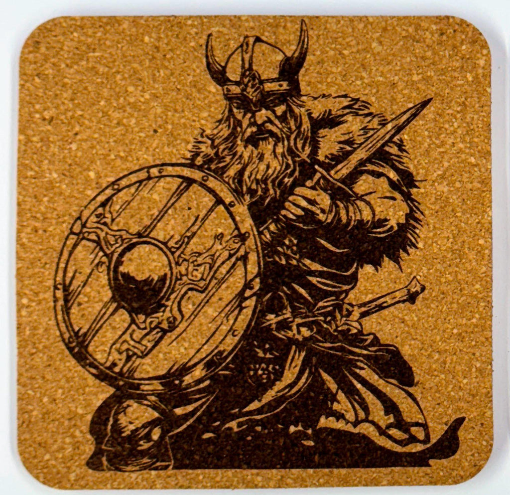 Viking with Sword and Shield – Cork Coaster