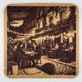 European Café Scene Cork Coaster – Old World Dining Decor