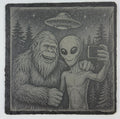 Bigfoot and Alien Selfie – Pacific Northwest Slate Coaster