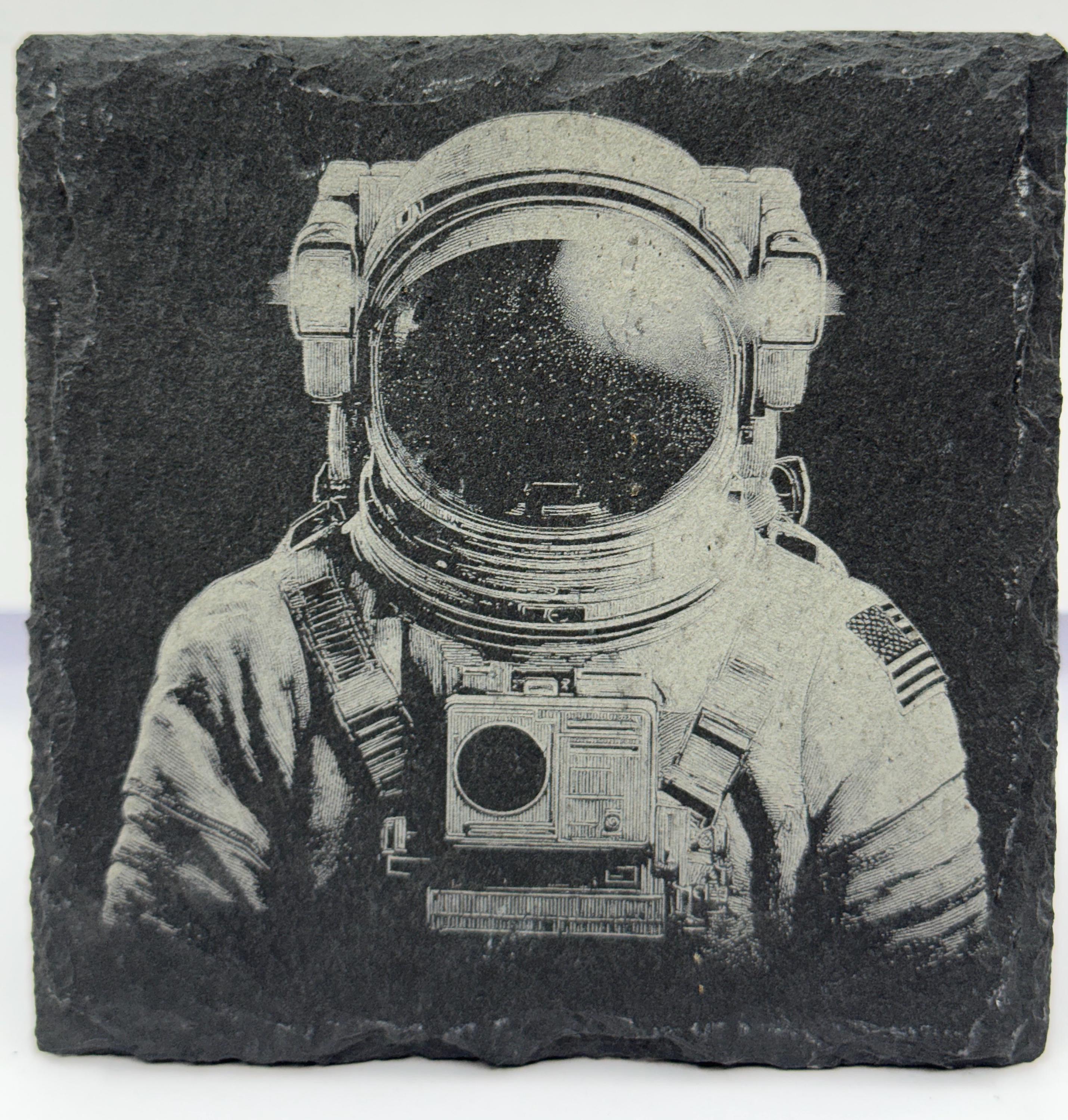 Astronaut Portrait – Space Explorer Slate Coaster