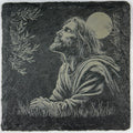 Jesus in Prayer Slate Coaster – Peaceful Faith Artwork