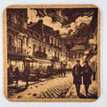 European Café Street Evening Cork Coaster