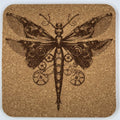 Steampunk Clockwork Moth – Fantasy Cork Coaster