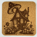 Crooked Mushroom Roof Fairy House – Whimsy Cork Coaster