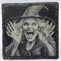 Snarling Hatred Witch – Laser Engraved Slate Coaster