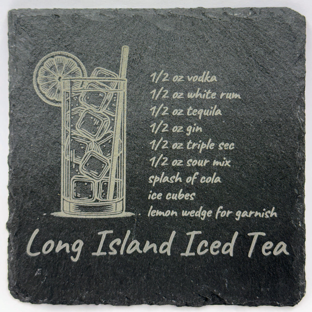 Long Island Iced Tea Recipe Slate Coaster – Classic Bar Decor