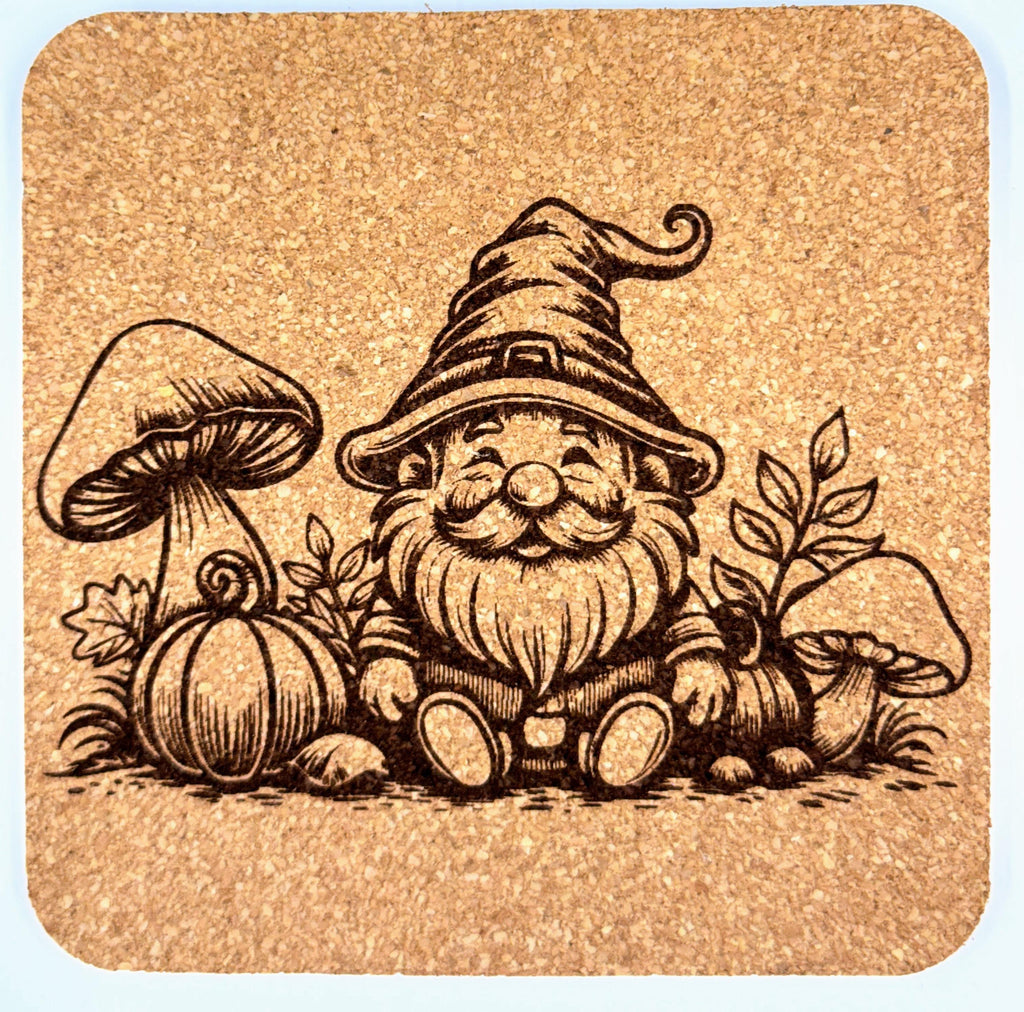 Happy Harvest Gnome – Autumn Cork Coaster