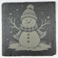 Rustic Snowman Slate Coasters – Cozy Winter Artwork