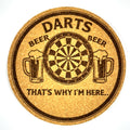 Darts Beer Humor Cork Coaster Pub Game Design Bar Room Style