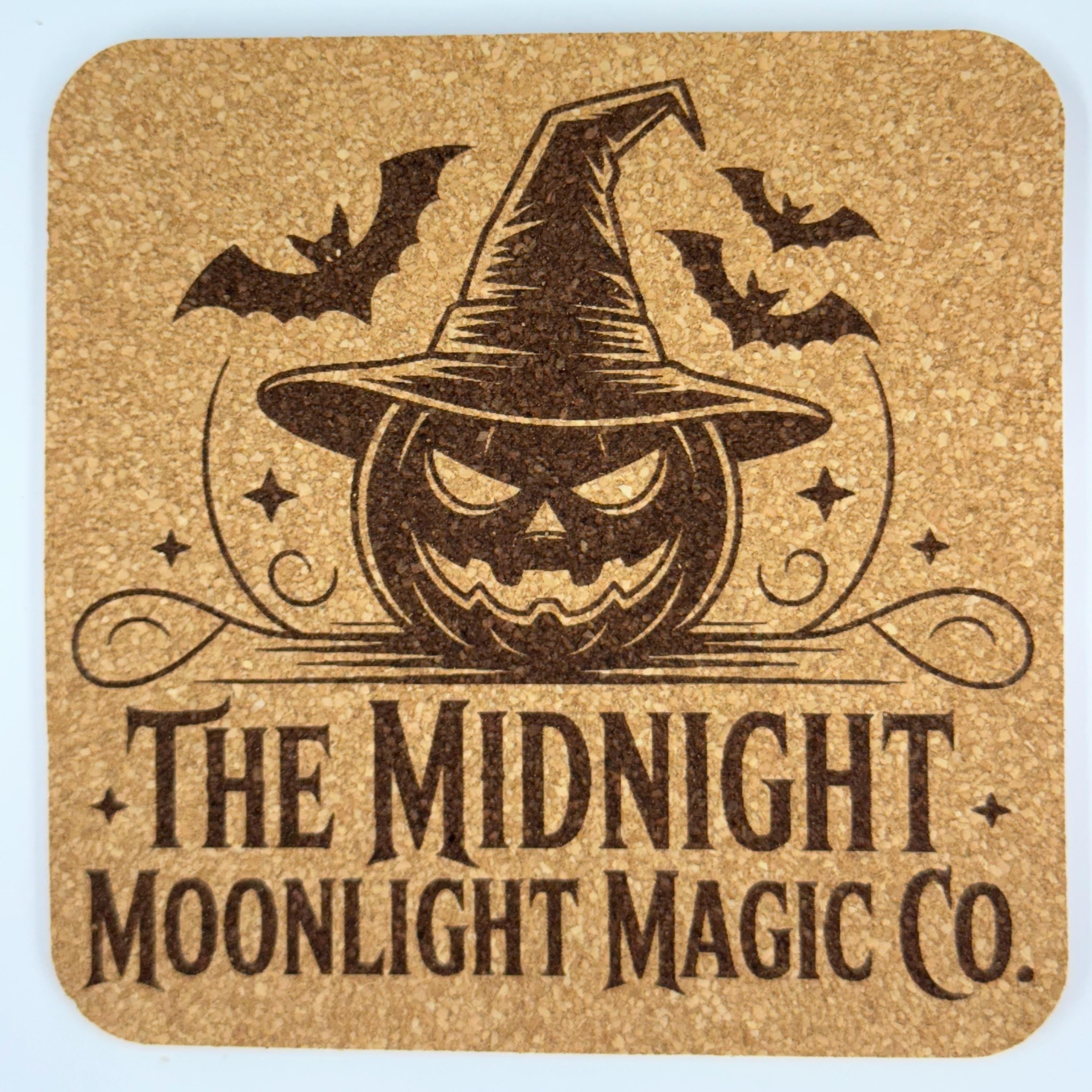 Midnight Moonlight Magic Cork Coaster