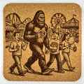 Bigfoot Fair Walk Cork Coaster – Sasquatch Amusement Art