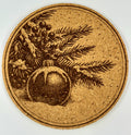 Christmas Ornament Cork Coaster – Rustic Holiday Evergreen Decor