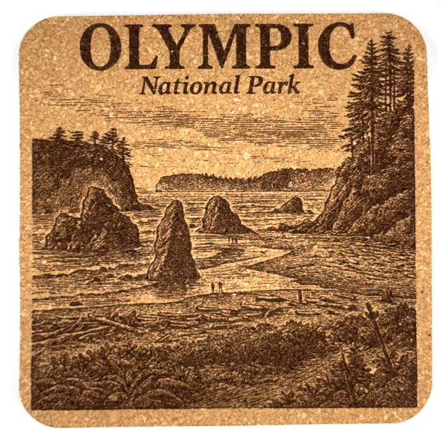 Olympic National Park Cork Coaster – Washington Nature Art