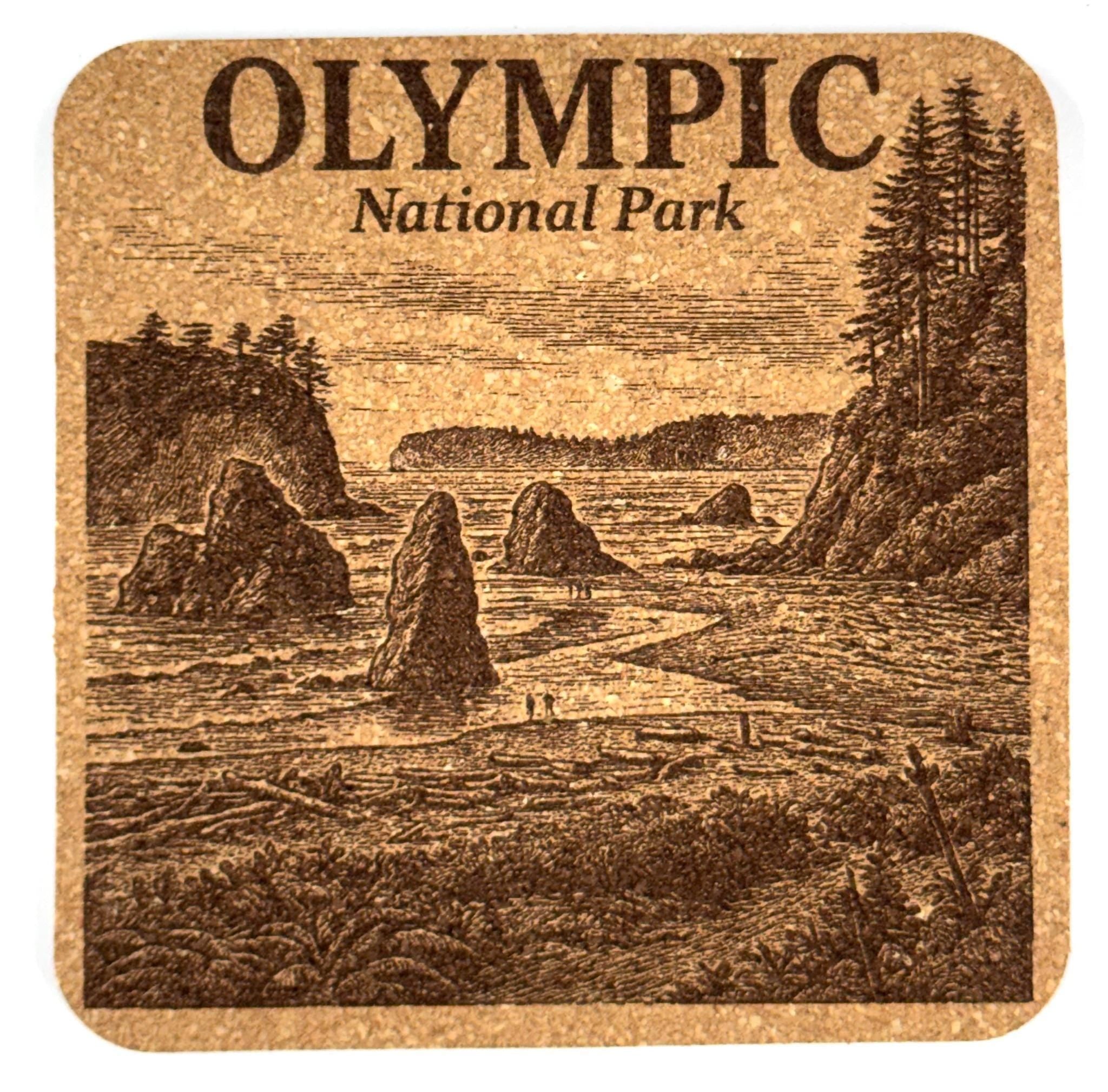 Olympic National Park Cork Coaster – Washington Nature Art