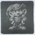 Lucky Irish Leprechaun Slate Coaster with Clover Detail