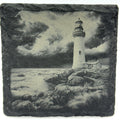 Classic Lighthouse by the Sea Slate Coaster – Dramatic Coastal Scene