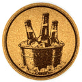 Ice Cold Beer Bucket Cork Coaster Chilled Bottles Bar Style Design