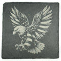 American Eagle Landing Laser Engraved Slate Coaster – Patriotic Flag Drink Coaster