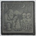 Bigfoot and Aliens Campfire – Pacific Northwest Slate Coaster