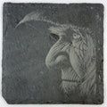 Crooked-Nosed Hag Slate Coaster – Dark Witch Portrait