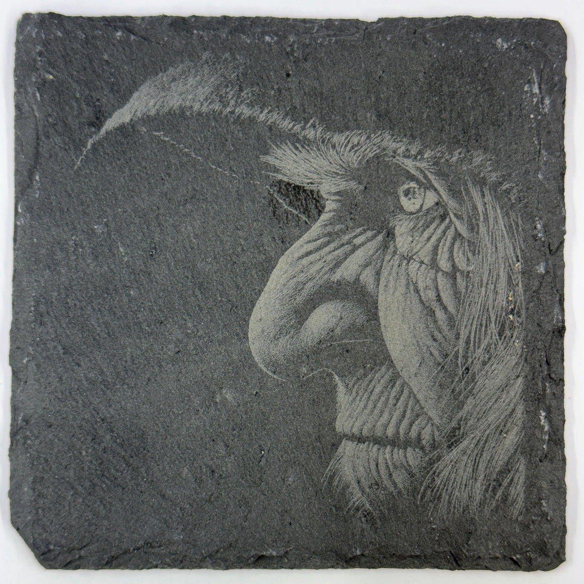 Crooked-Nosed Hag Slate Coaster – Dark Witch Portrait