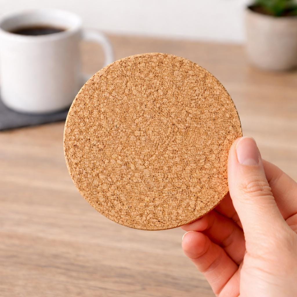 Eastern Smoke Dragon Round Cork Coaster – Mythical Dragon Art